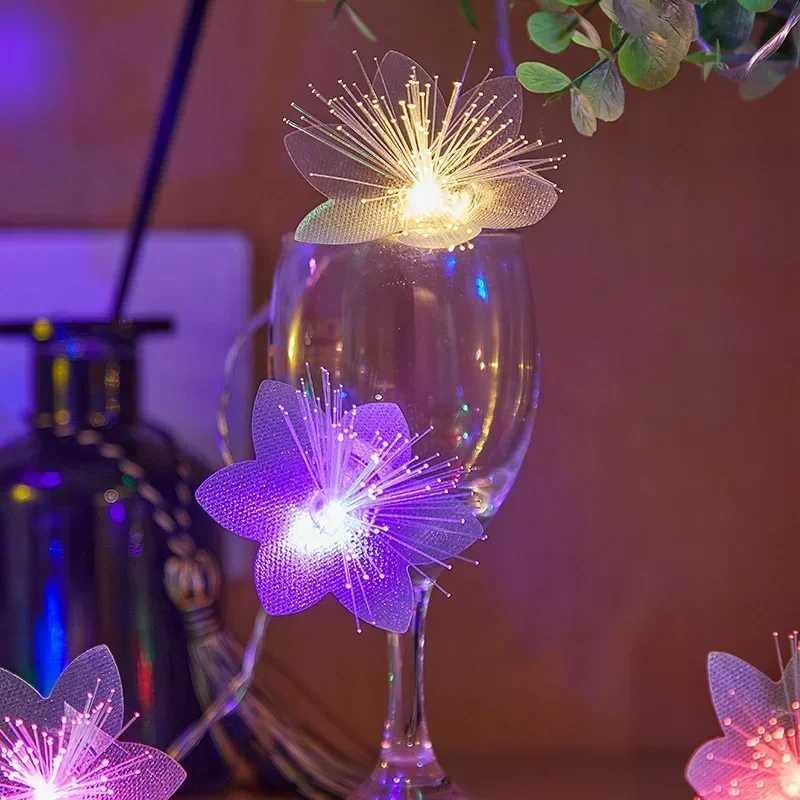 2/3M LED Fiber Optic Fairy Light Battery-operated Garland Christmas Decoration Party New Years Decor Artificial Flowers Festoon XJ250612