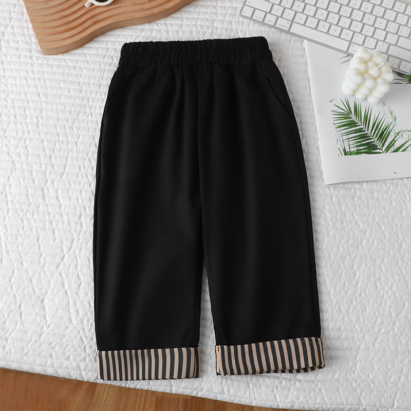 Spring Autumn Korea 2 3-10 Years Student Striped Elastic Child Trousers School Style Cotton Long Pants For Baby Kids Boys 211103