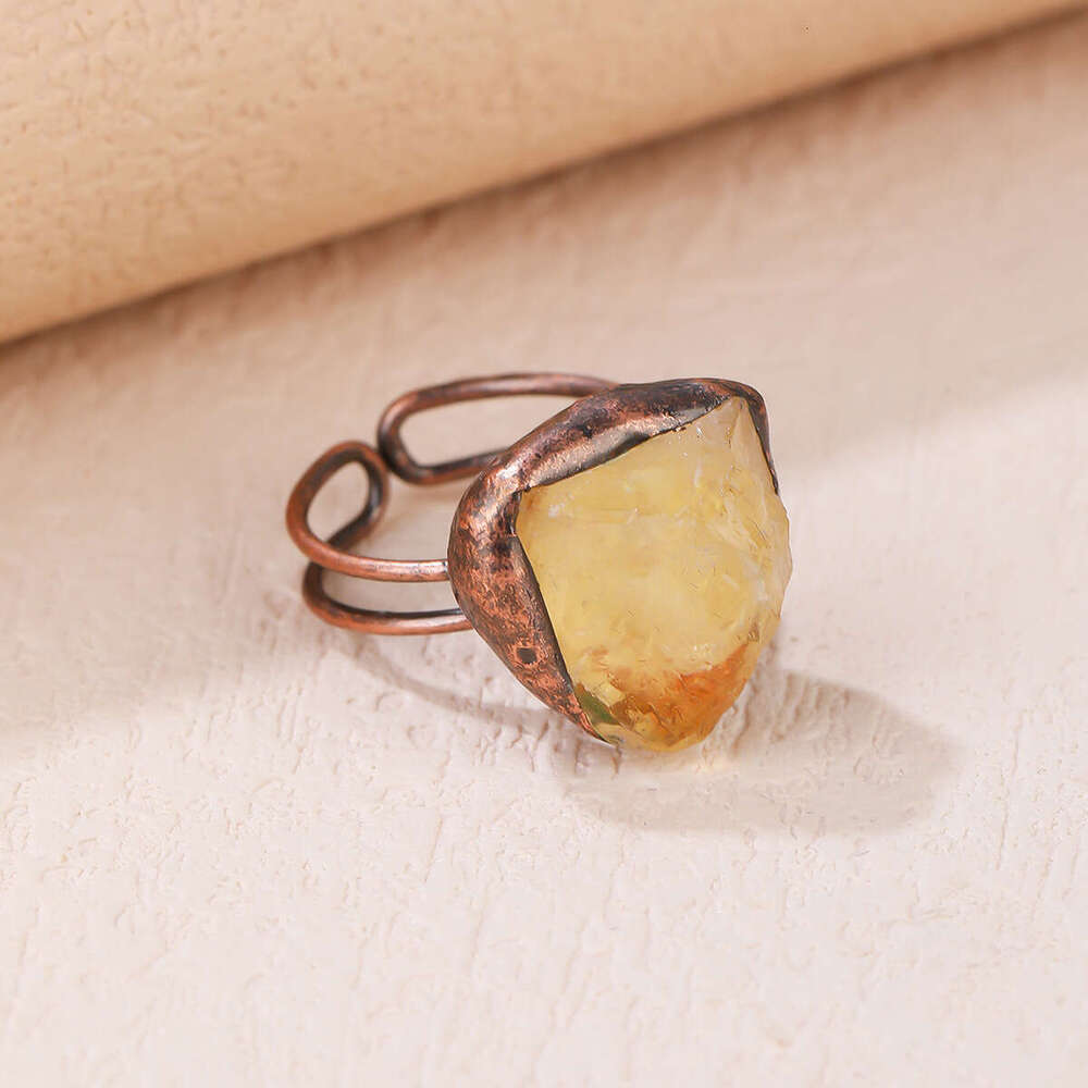 Amethyst Citrine Green Fluorite Aquamarine Rhodochrosite Garnet Adjustable Open Ring for Pinky Finger