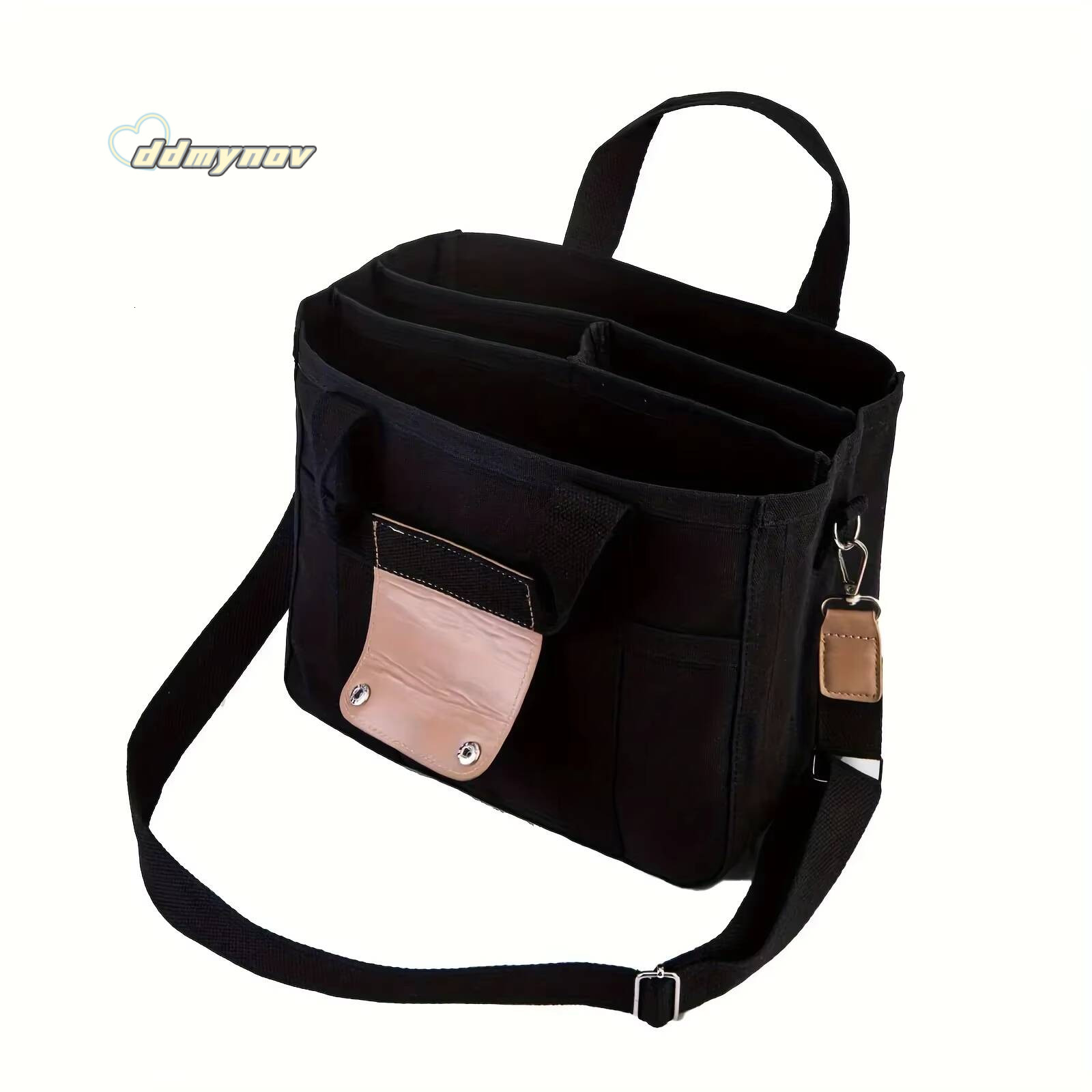Ladies Canvas Handbag Multi Pocket Large Capacity Tote Adjustable Strap Casual Shoulder Shopping Bag ddmynov