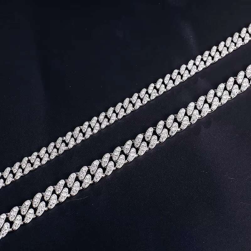 Wholesale Price Silver 925 VVS Moissanite Iced Out Hip Hop Jewelry Fashion Moissanite 6MM Miami Cuban Link Chain Bracelet