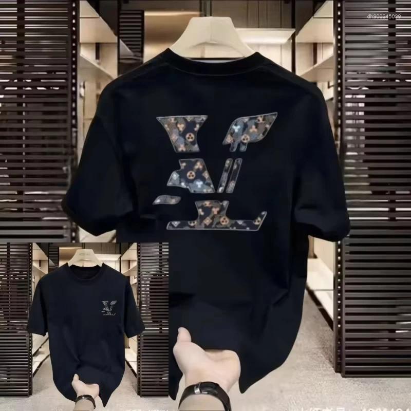 Men's T Shirts 2025 Summer Luxury Brand T-shirt Pure Cotton Flat Printing Large Size Round Neck Short-sleeved And Women's Top