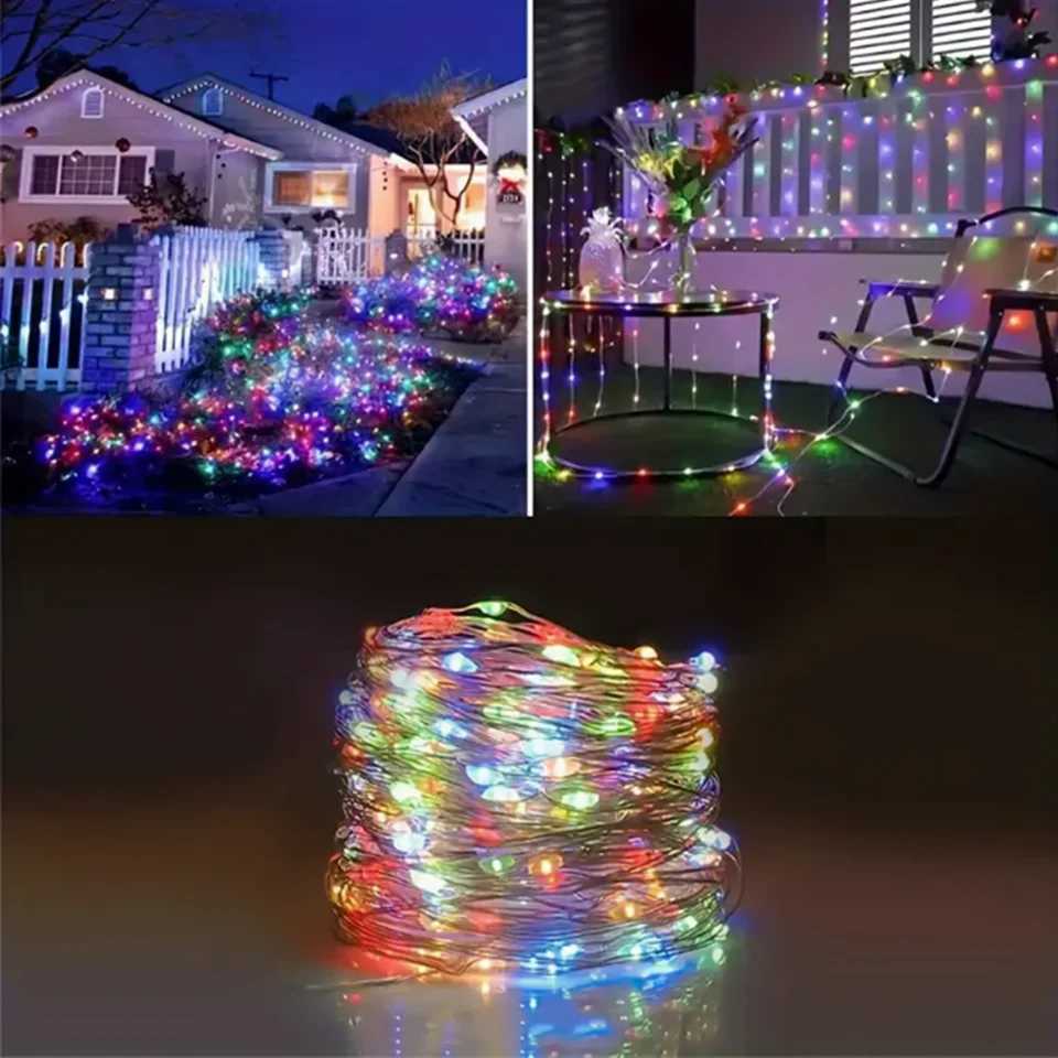 20m 200 LED Fairy Light Battery Powered Multi-color Copper Line Light Suitable for Bedroom Christmas Party Decoration XJ250612
