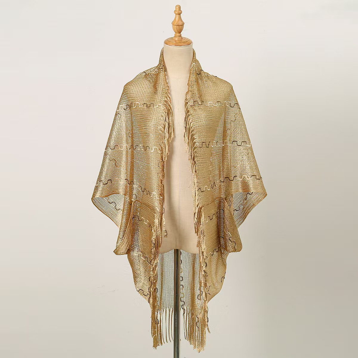 T959 New Hot Sale Striped Tassel Polyester Shawl Dinner Elegant Women Shawl Scarf