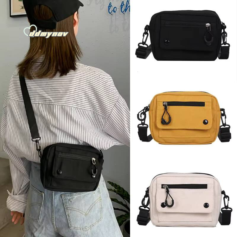 Women Canvas Handbags Korean Mini Student Cell Phone Simple Small Crossbody Casual Ladies Zipper Shoulder Bag ddmynov