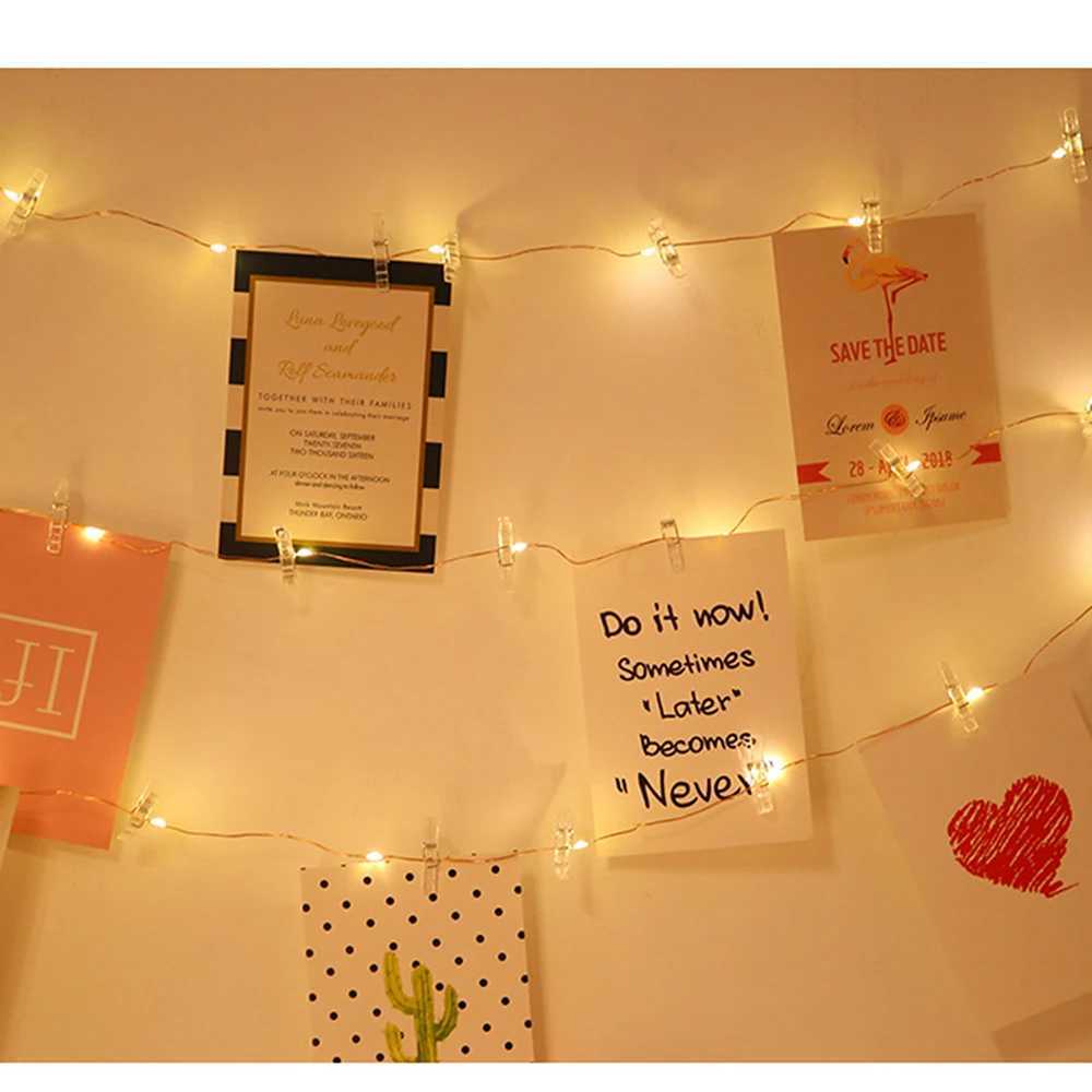 5M/10M LED Foto Klip Iklar Dize Peri Iklar Pil Kutusu Garland Yatak Odas Ev Parti Fotoraf Duvar Dn Doum Gn Dekorasyon XJ250612