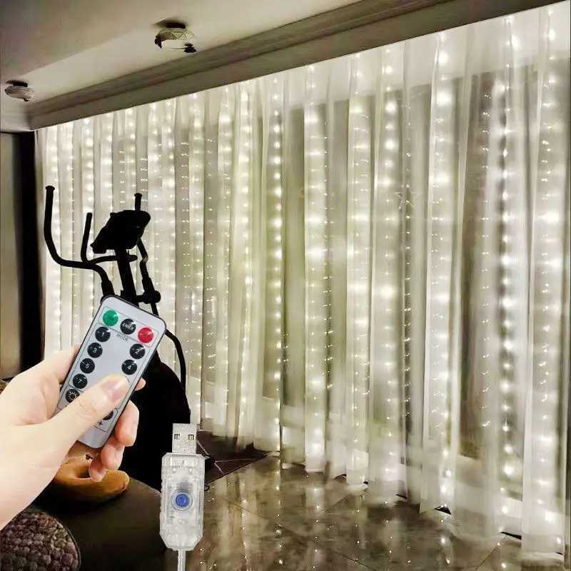 3M/6M LED Garland Curtain Lights 8 Modes USB Remote Control Fairy Lights String Wedding Christmas Decoration for Home Bedroom Lamp XJ250612