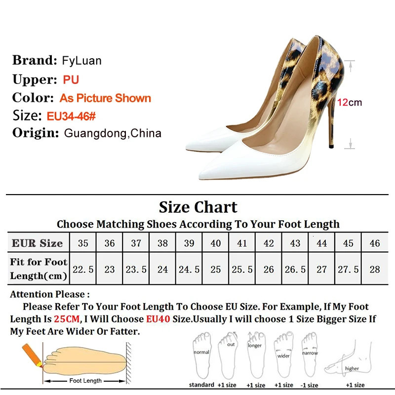 White Leopard Print Stiletto High Heels Gradient Color Fashion Pointed Fetish Shoes 8-12CM Shallow Mouth Plus Size Womens Pumps 250612