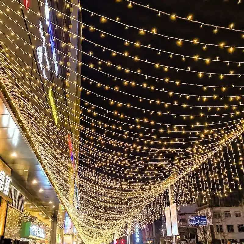 Christmas Decoration 2024 Lights LED Wedding Outdoor Street Garland Fairy Light Garden String for Room Lighting Waterproof StripXJ250612
