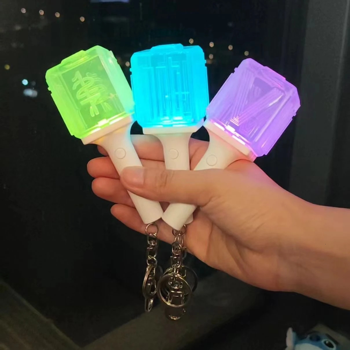 Kpop Support Sticks Mini Light Stick Aesthetic Keychains Electronic Lighting Idol Supporting Lamp Bag Pendant Keyring 250613