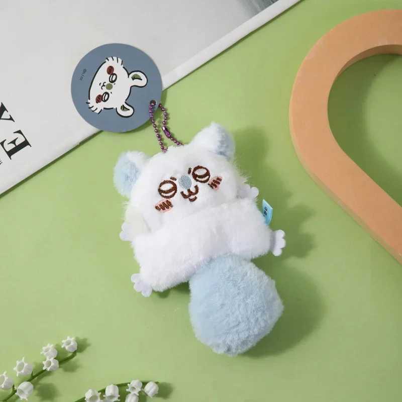 Fluffy Chiikawa Momonga Plush Keychain Flying Squirrel Mascot Pendant Cute Anime Stuffed Toy Bag Accessory Gift for BackpackT250613