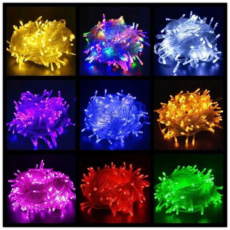 Christmas Decoration 2024 Lights LED Wedding Outdoor Street Garland Fairy Light Garden String for Room Lighting Waterproof StripXJ250612