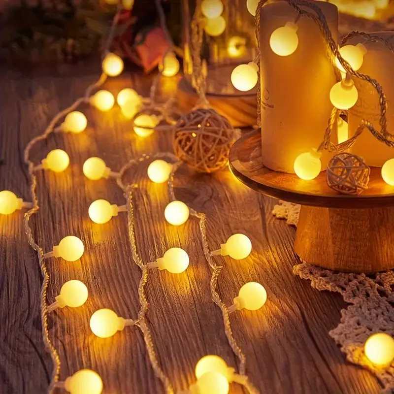 1pc Globe Ball String Light 10/20/40/80 LED Fairy Light Battery Powered For Home Bedroom Indoor Party Wedding Festival Decor XJ250612
