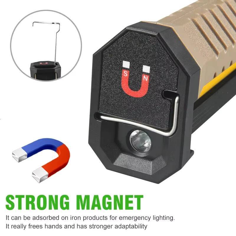 Rechargeable LED Portable Flash COB Folding Magnet Strong Light with Built-in Battery Camping Emergency Work Lamp