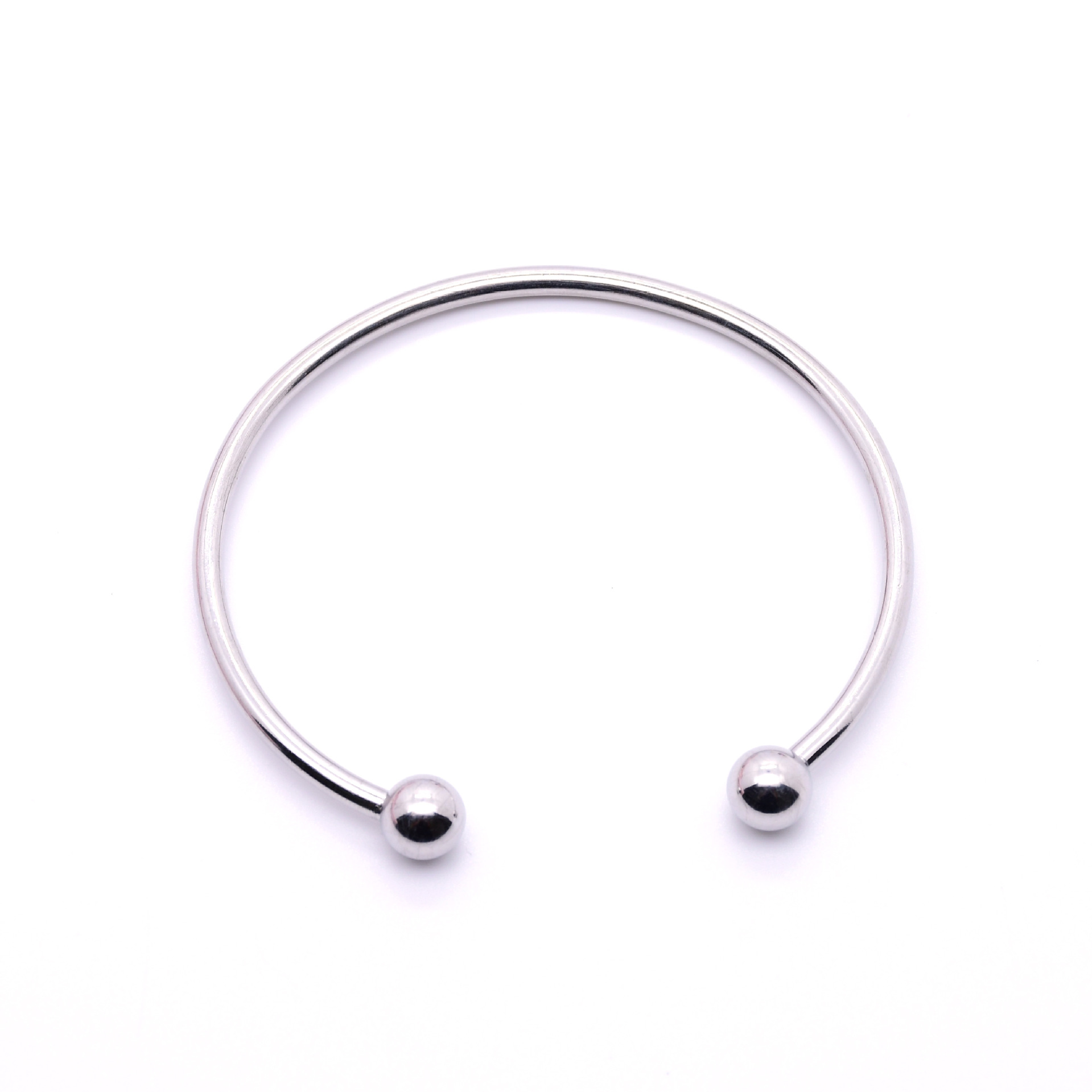 Women's Stainless Steel C-Shaped Cuff Bangle with Customizable Screws for European Beads Charms DIY Bracelet