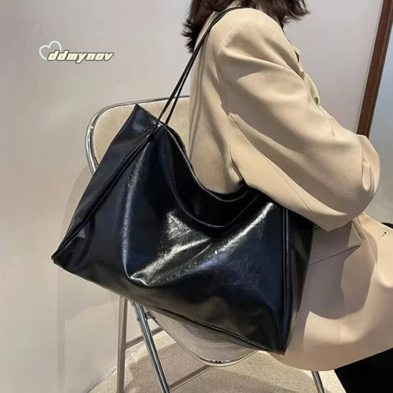 Women Tote Fashion Underarm Pouch Large Capacity Soft Pu Leather Shoulder Retro Crossbody Bag Casual Portable BucketBags ddmynov