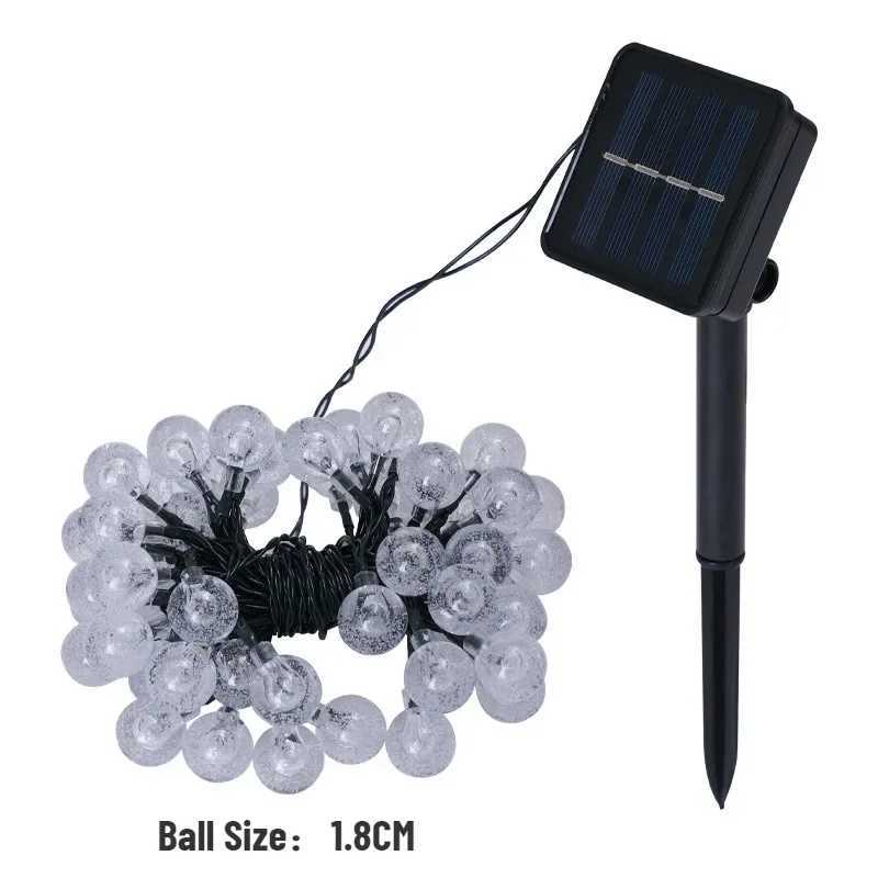 2024 New Solar Crystal Globe LED String Lights LED Solar Outdoor Light IP65 Fairy Light Christmas Garland for Garden Party Decor XJ250612