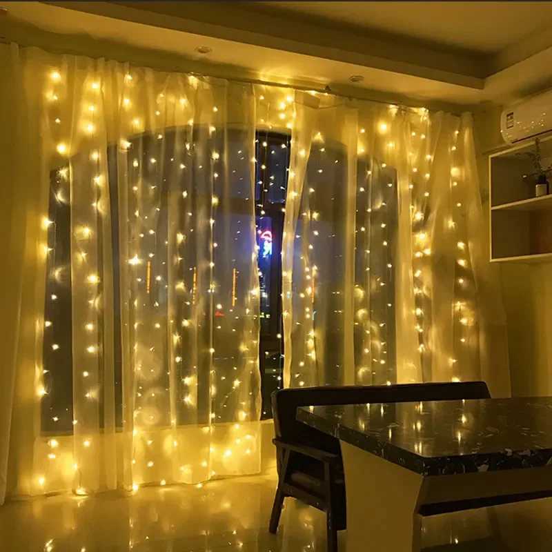 3Mx1M/2M/3M LED String Lights USB Remote Fairy Lights Garland for New Year Wedding Party Christmas Home Room Curtain Decoration XJ250612