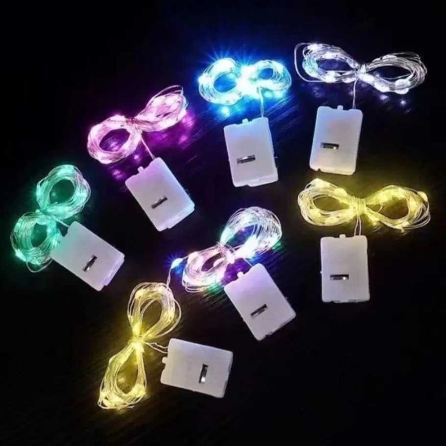 20x LED String Lights Copper Silver Wire Garland Light Waterproof Fairy Lights For Christmas Wedding Party Decoration With BatteryXJ250612
