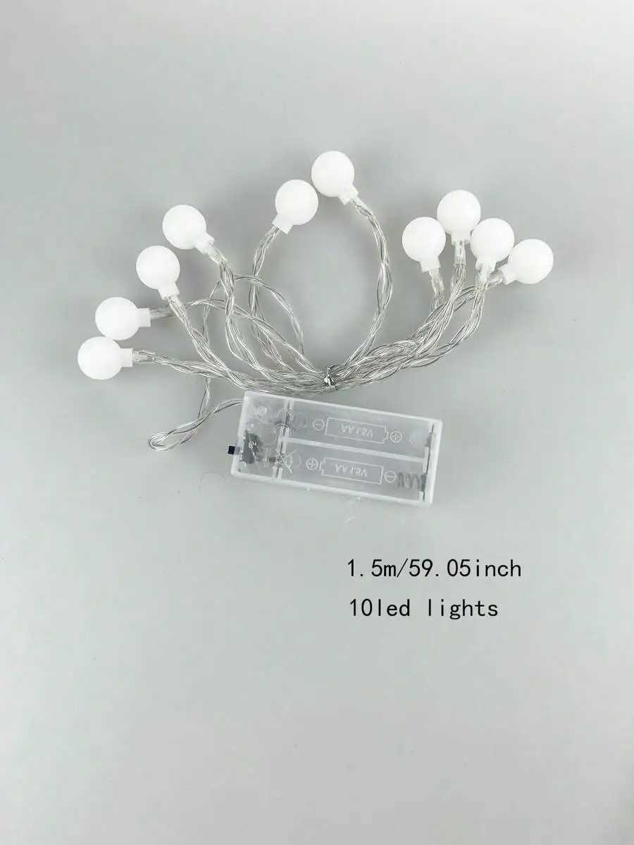 1PC 1.5M10LED/3M20LED small white ball battery box string light battery powered (without battery) used for tent party decoration XJ250612