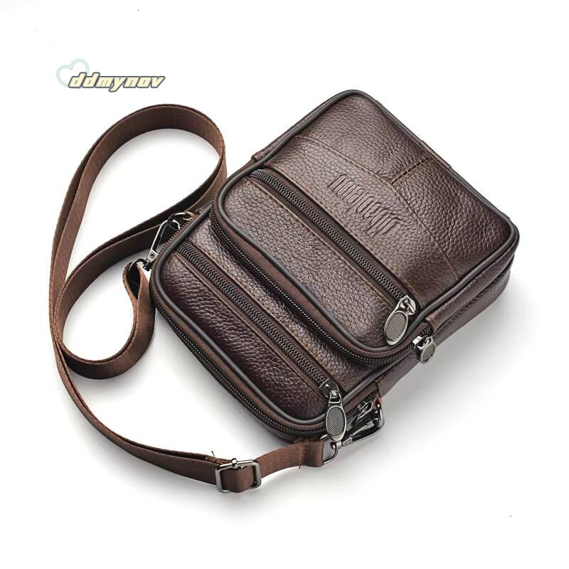 Men's Genuine Crossbody Shoulder High quality Tote Fashion Business Man Messenger Bag Leather Bags fanny pack ddmynov