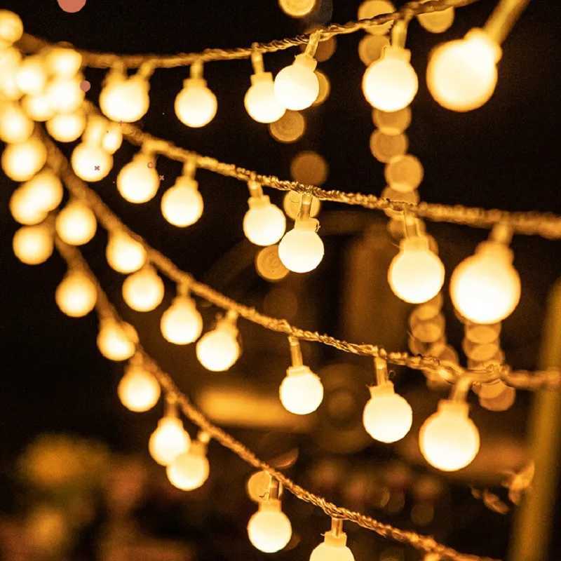 10M 6M 3M 1.5M Battery Power Ball LED String Lights Garland Lights Outdoor Lamp Wedding Garden Fairy Lights Christmas DecorationXJ250612