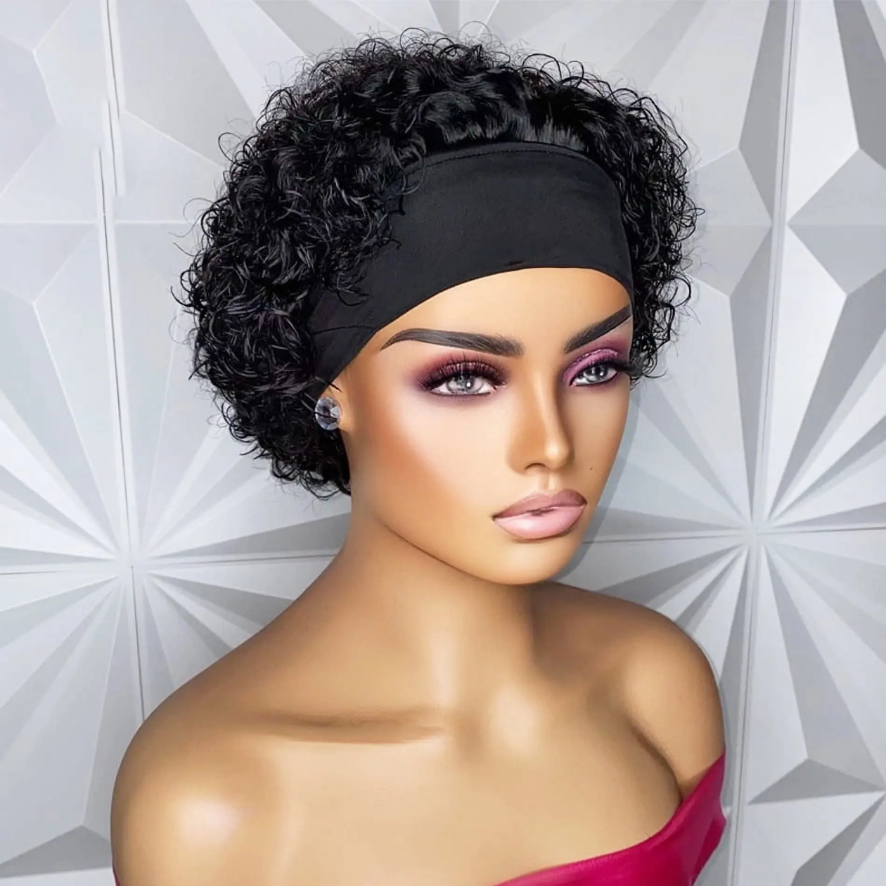 Real hair wig factory direct 100% pure human hair head covering ice silk hair band hair volume increase wig head covering
