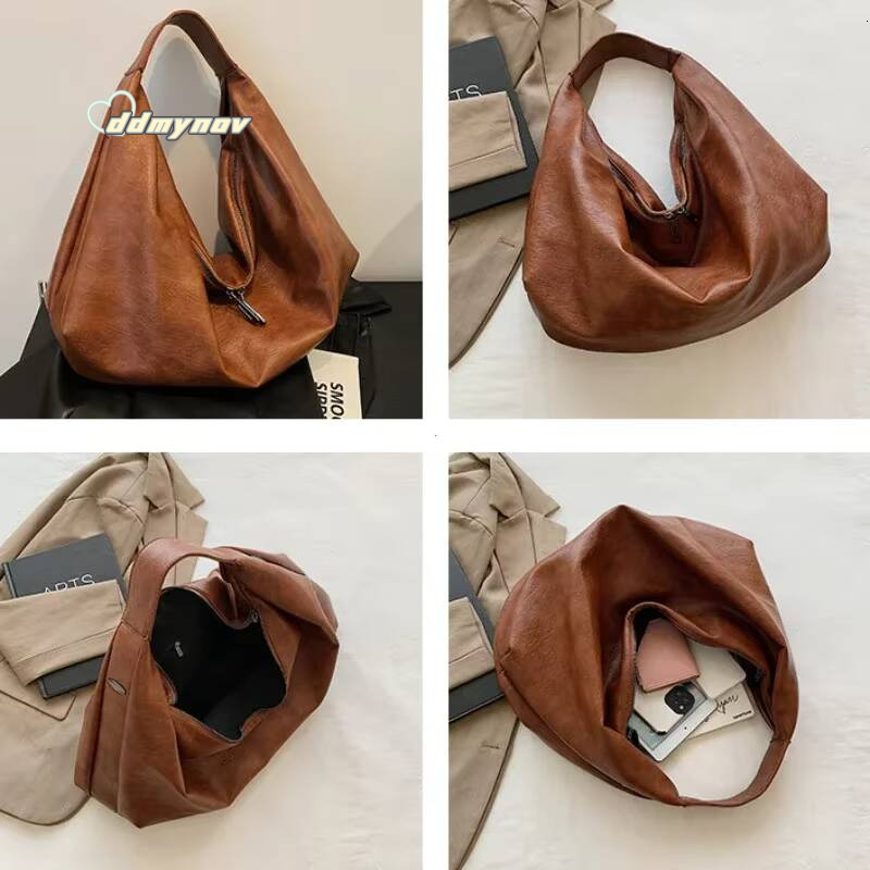 Big Black Shoulder Bags for Women Large Hobo Shopper Solid Color Quality Soft Leather Crossbody Handbag Lady Travel Tote Bag ddmynov