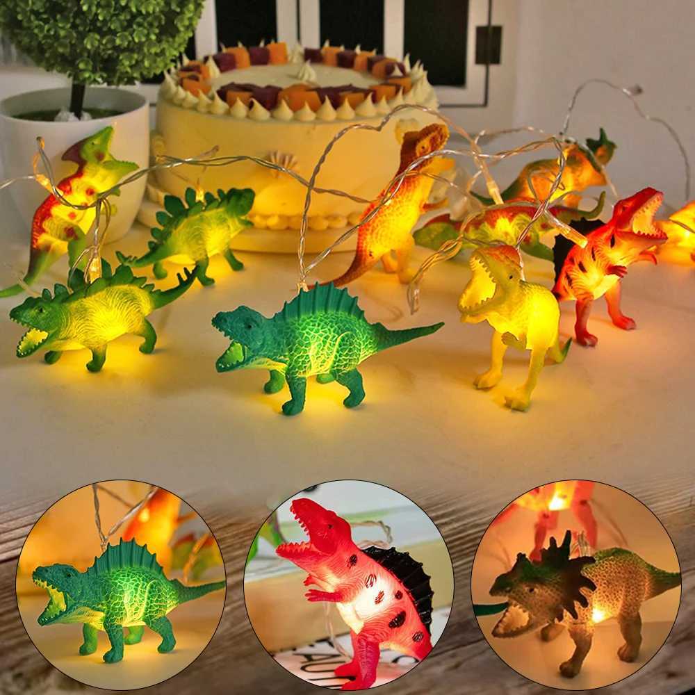 1.5/3M LED Dinosaur String Lights Battery Operated Children Kids Bedroom Fairy Lights Christmas Birthday Party Cartoon Decor XJ250612