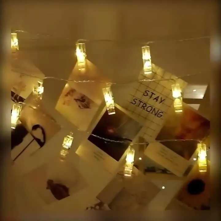 Garland Card Photo Clip Fairy String Lights 20LEDs LED Fairy Light Xmas Bedroom DIY Clothespin Shapes Battery Christmas Lamp XJ250612