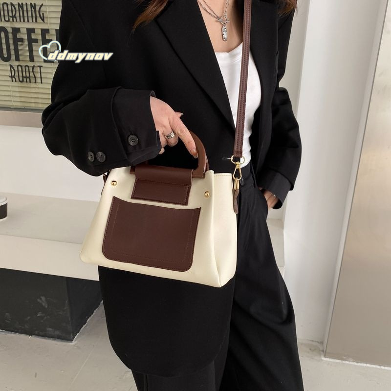 Color-Block for Women 2025 New Fashion Small Square Niche Versatile Ins Style Shoulder Handbag Crossbody Bag ddmynov
