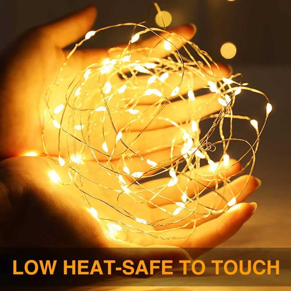 20 40LEDs Fairy Lights Battery Operated Copper Wire LED String Lights Waterproof for DIY Wedding Party Bedroom Christmas Decoration XJ250612