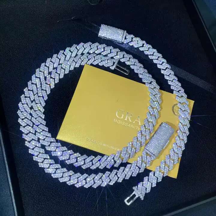 OACOCA OACOCA Fashion Iced Cuban Chain Vvs Moissanite Hip Hop Jewelry 8mm 10mm Custom Necklace
