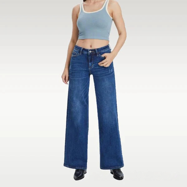 Women's Jeans 2025 Style Light Blue High-Waisted Straight-Leg Fashionable Micro-Stretch Denim Trousers Comfortable
