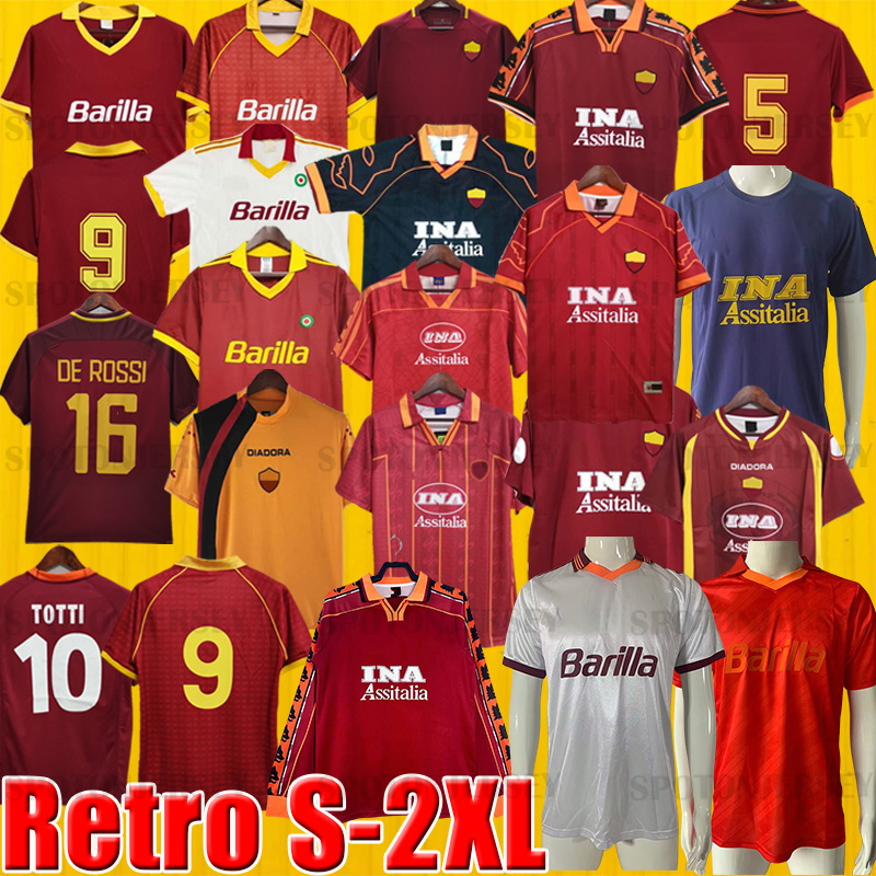 ROMA Retro soccer jerseys Top 00 01 02 Retro TOTTI football shirt 89 90 91 92 94 95 96 98 99 BATISTUTA jersey Classic maillot de foot Nakata Montella
