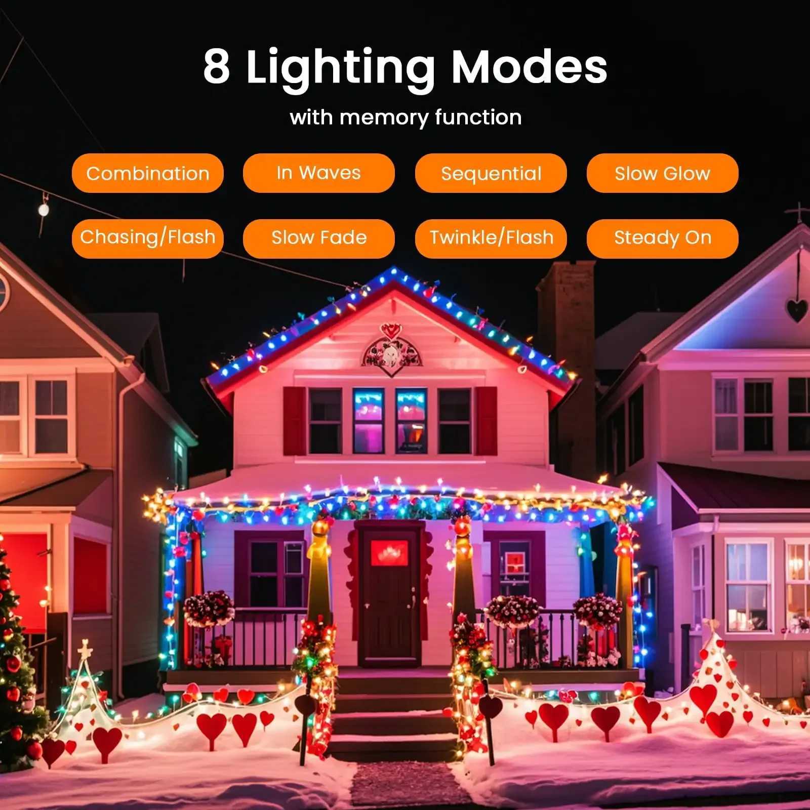 200 LED String Lights Indoor Outdoor 66FT Plug-in Fairy Light for Bedroom Wedding Party Valentine Decoration XJ250612