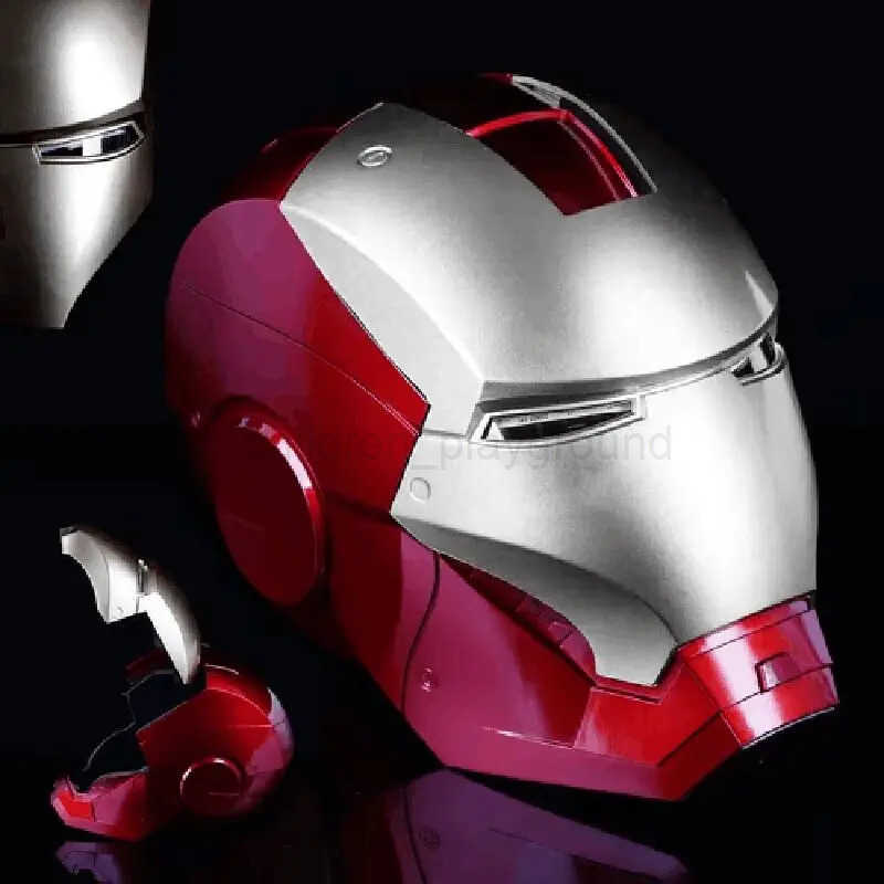 Disney Marvel Iron Man Helmet Mk Jarvis Wearable Automatic Opening And Closing Hood Deformable Luminous Hood Mechanical Arm Toy Gifts W250613