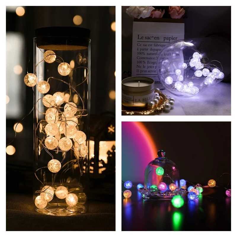 LED Lights Garland Fairy Lights String AG13 Battery-operated Garland Christmas Decoration Wedding Xmas Tree New Years Decor XJ250612