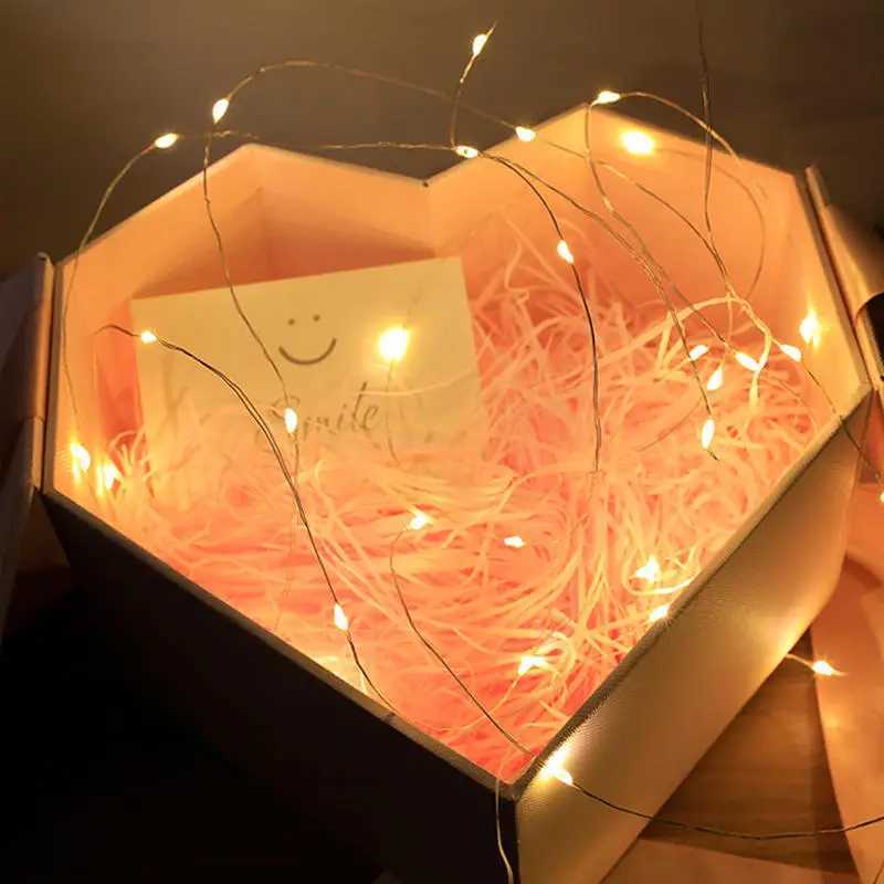 2/1M LED Copper Wire String Lights Battery Powered Garland Fairy Light Home Christmas Wedding Party Decorations Holiday Lighting XJ250612