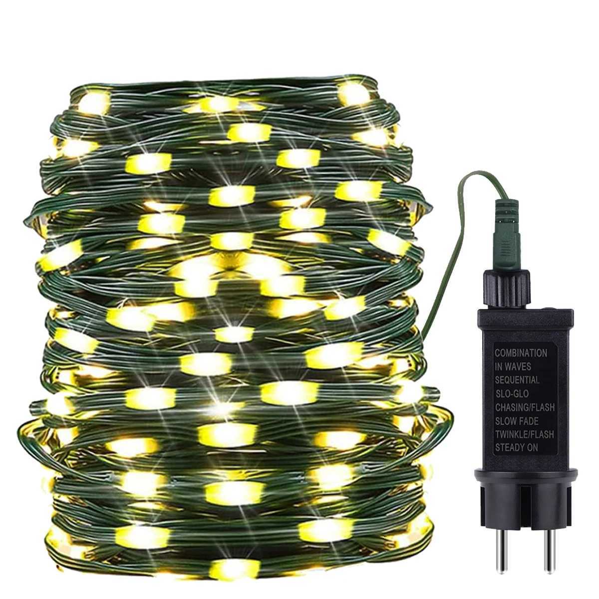 30M 20M 50M 10M 100M LED String Light 24V RGB Warm White Waterproof Outdoor Garland Christmas Decoration Garden Xmas LightsXJ250612