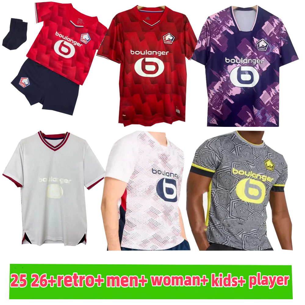 LOSC Lille 2025 2026 soccer jerseys CABELLA J DAVID YAZICI HARALDSSO ANGEL football shirt 24 25 Lille Olympique E.ZHEGROV maillot Adult Kids Kit ZHEGROVA Equipment