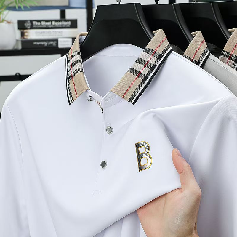 Men's Polos Summer Casual Solid Color Polo Shirt Slim Fit Lapel Short Sleeve Top Versatile Collar For A Slimmer Silhouette size S-4XL 88