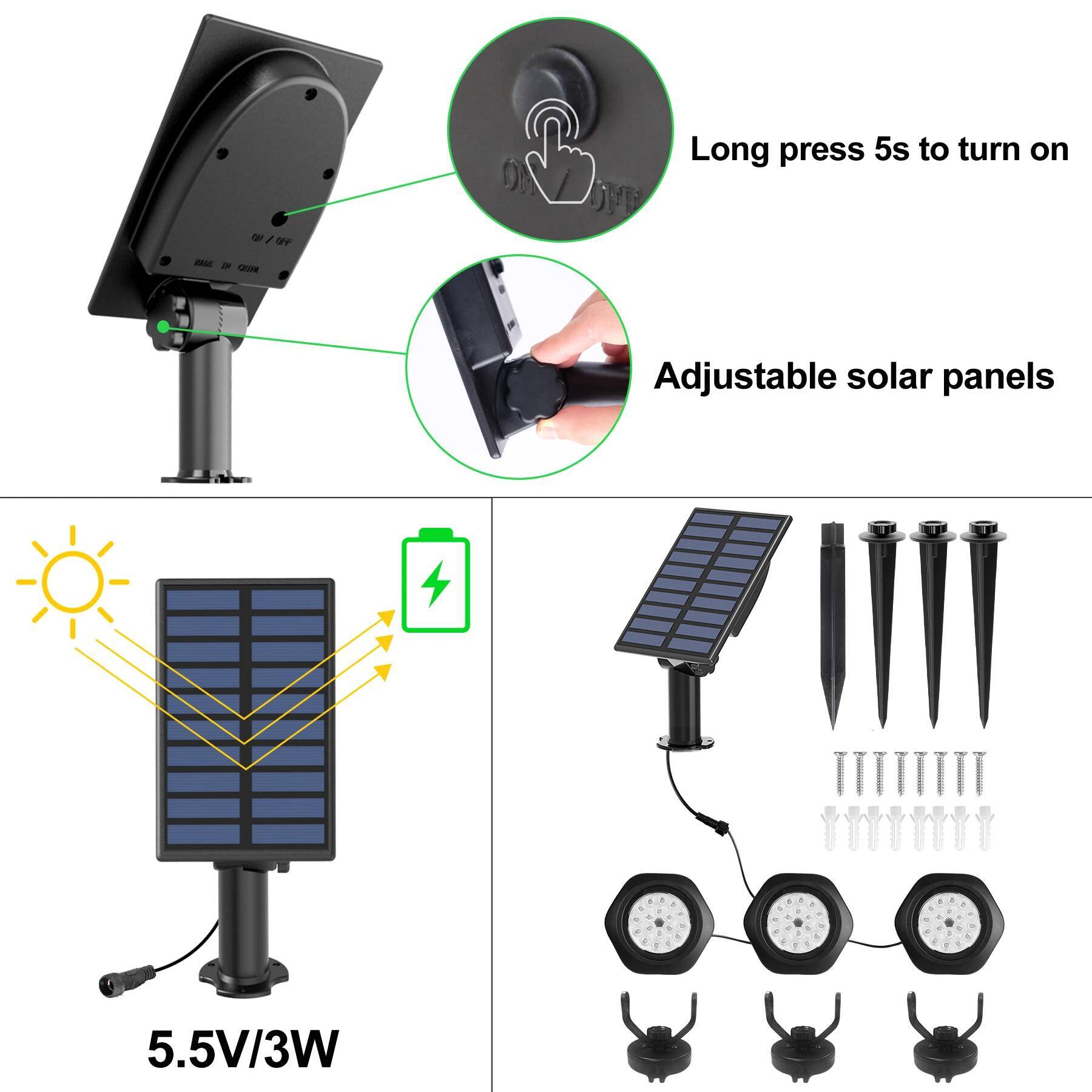 2/3/5 Underwater Outdoor Solar LED Pool Decoration Lights for Pond Fountain Aquarium Patio Lawn Light