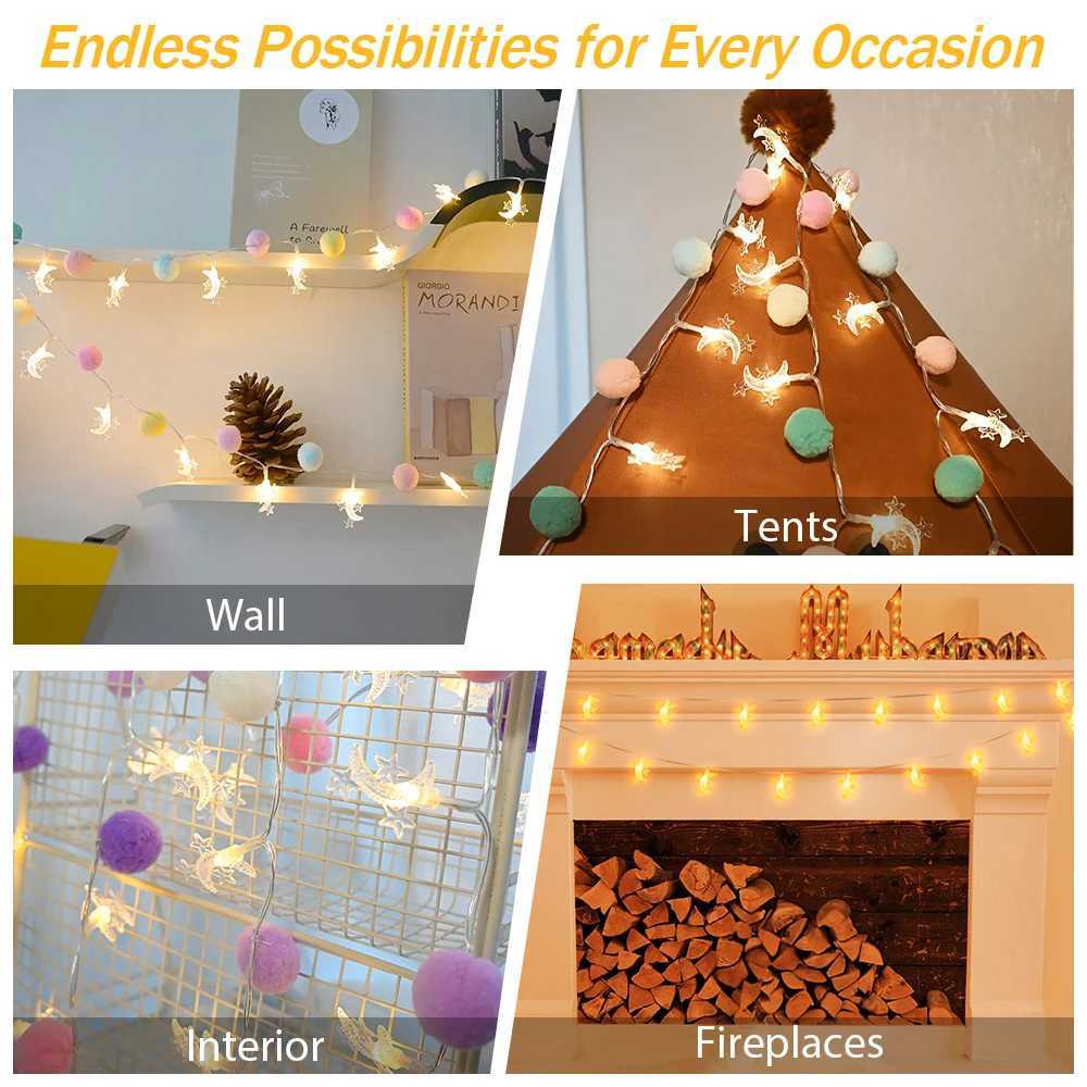 40/20/10 LED Moon String Lights Battery Operated for Patio Garden Wedding Garden Decoration Party Festival LightsXJ250612
