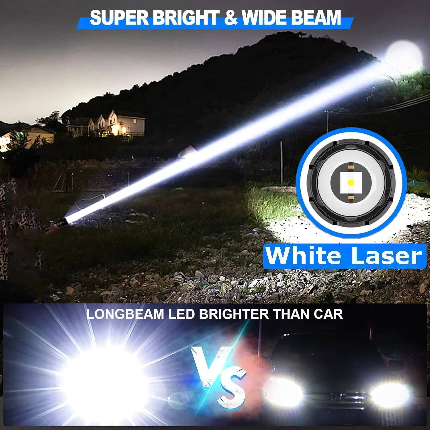 Rechargeable Led Flashlight Super Bright Portable Ultra Power Long Range Tactical Torch Lamp Outdoor Emergency Camping Lantern tues