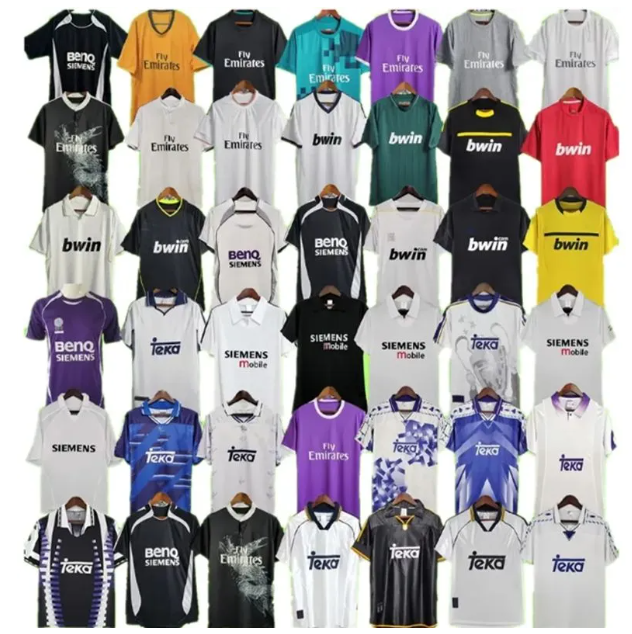 12 13 14 15 16 99 00 04 05 06 07 Real Retro Madrids Soccer Jerseys RAUL MODRIC BELLINGHAM Ronaldo BENZEMA KAKA Marcelo 17 18 19 20 21 22 23 24 VINI JR ZIDANE football shirt