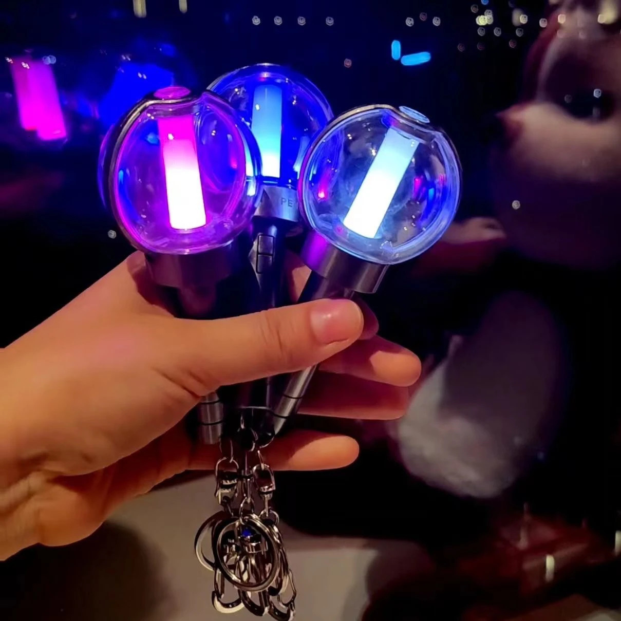 Kpop Support Sticks Mini Light Stick Aesthetic Keychains Electronic Lighting Idol Supporting Lamp Bag Pendant Keyring 250613