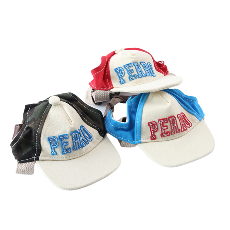 Dog Hat, Dog Sunscreen Hat Baseball Cap Outdoor Sports Hat with Ear Holes, Letter embroidery, Quick Release Buckle Design Hat for Small and Medium Dog