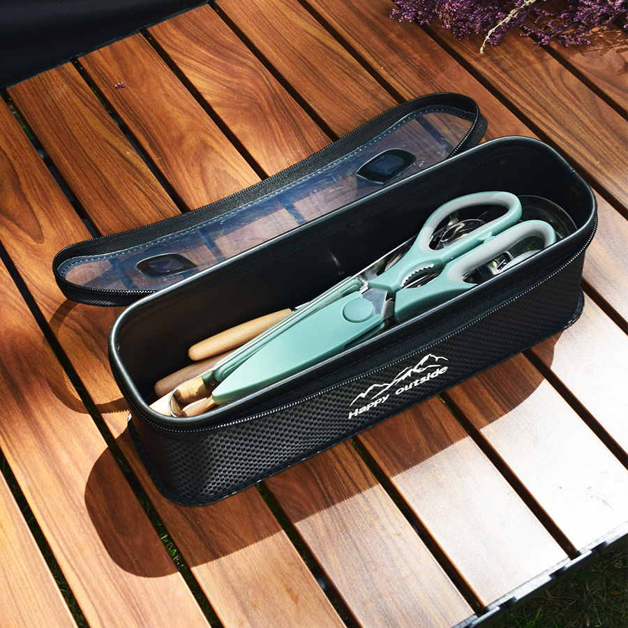 Heavy-Duty Tool Organizer Box - MULTI-PURPOSE Foldable Storage Case, Wear-Resistant for Garage/Car Repair/Outdoor Tools (Matte Black)
