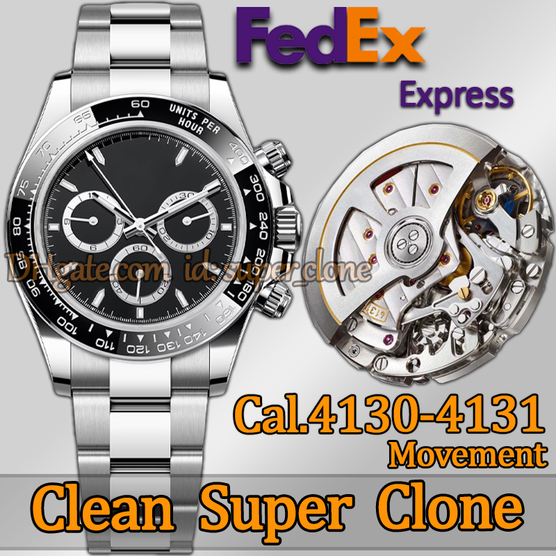 Top Luxury Watches Men Designer Watches Top Quality Luxury Super CLean Factory Watch 40MM Automatic Chronograph Cal.4131 Movement Sapphire Diving Watch With box